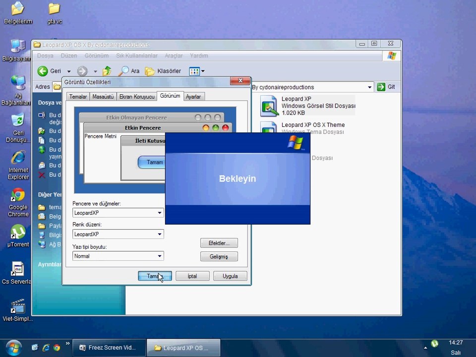 Windows XP PRO Tema Değişimi/7/Mac OS X Teması