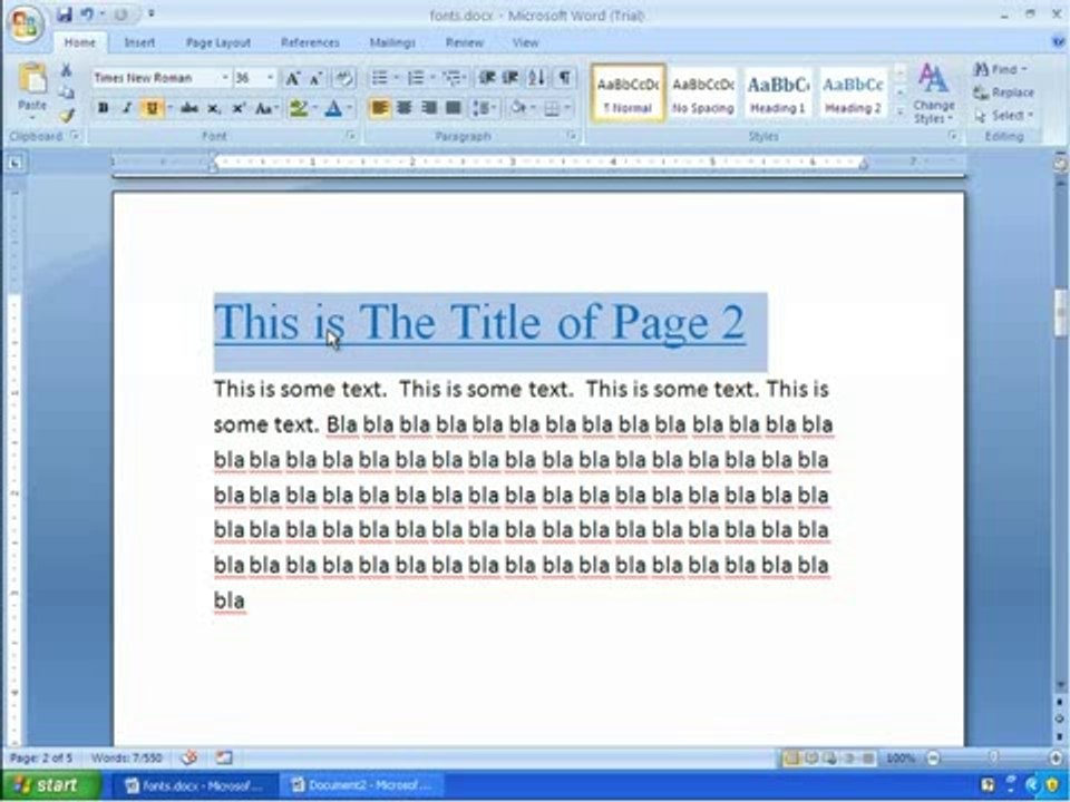Word 2007 Tutorial 2 - Formatting Text