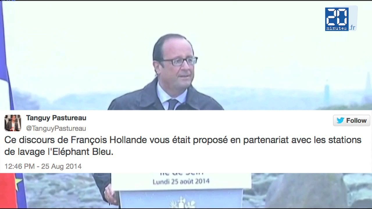 Hollande sous la pluie, moqué sur Twitter