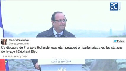 Hollande sous la pluie, moqué sur Twitter