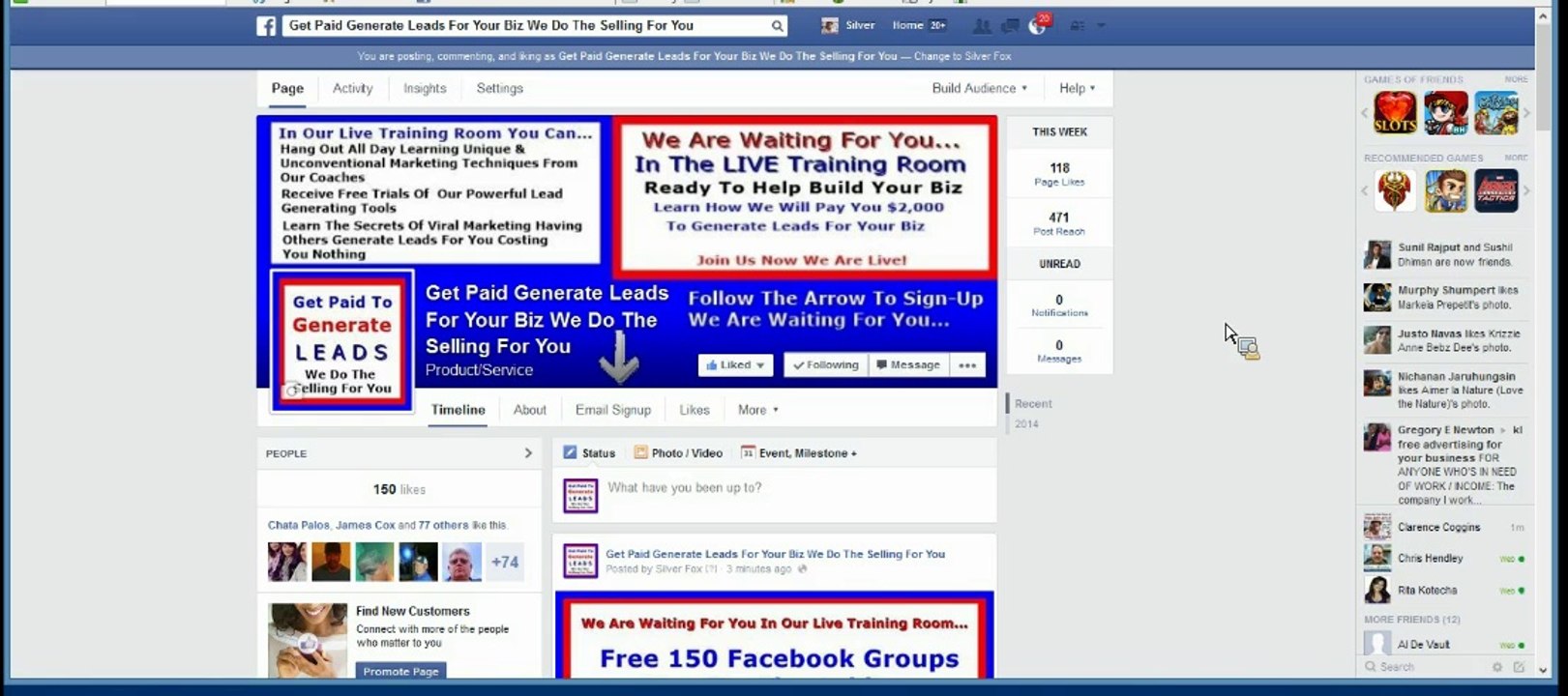 Free 150 Facebook Fan Groups Join Us In The Live Training Room To Pick Up Those FB Groups - Go Ahead Steal This Video