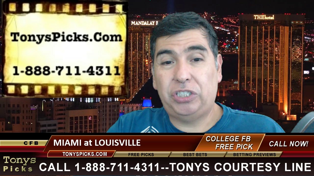 Louisville Cardinals vs. Miami Hurricanes Pick Prediction NCAA College Football Odds Preview 9-1-2014