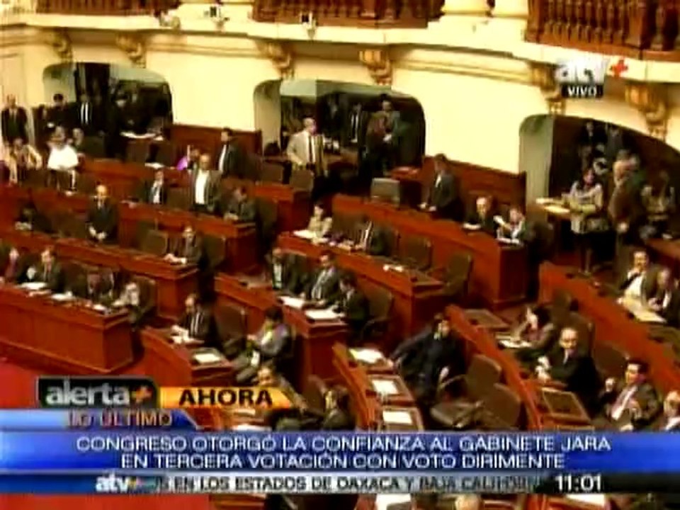 Congreso otorga voto de confianza al Gabinete Jara
