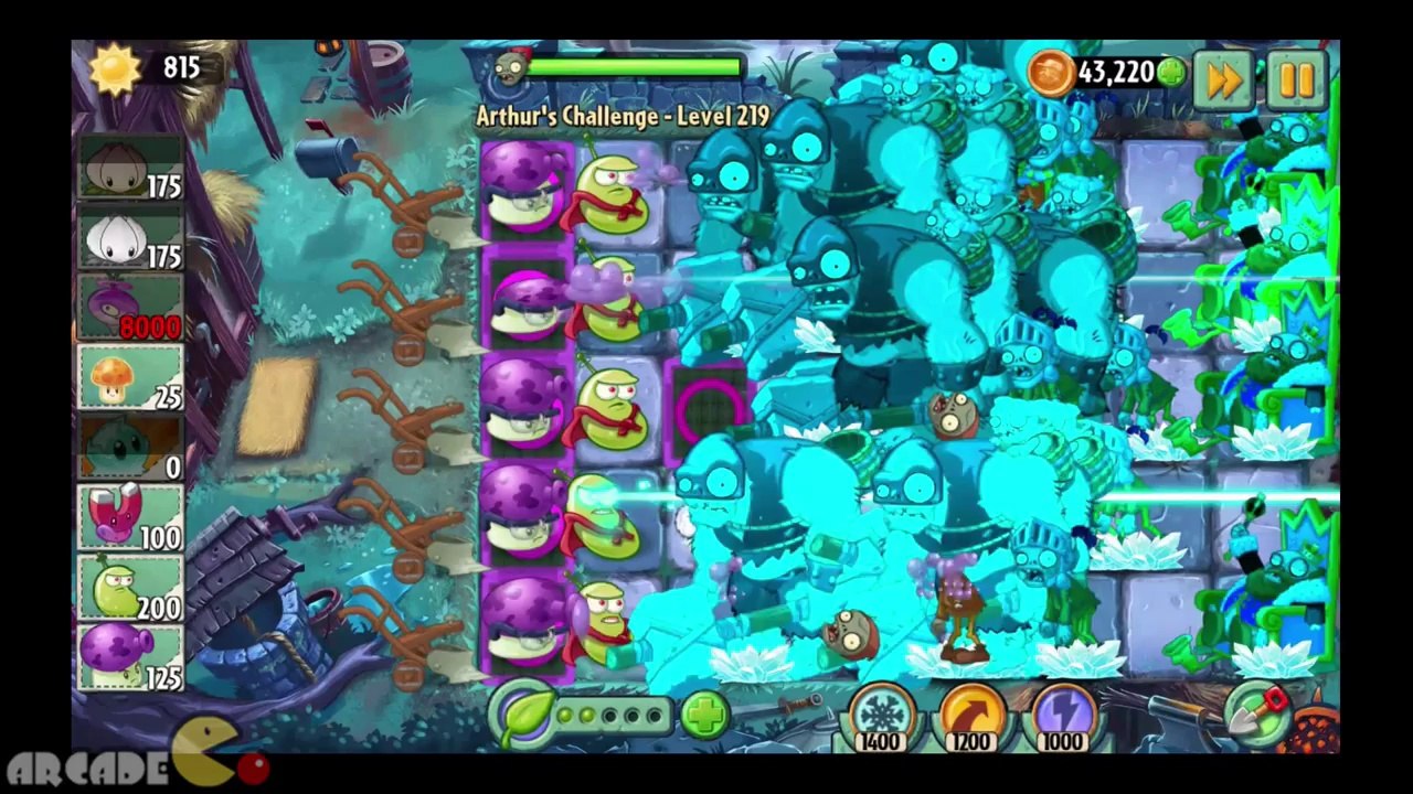 Plants Vs Zombies 2  Dark Ages Arthur's Challenge Impossible Level 220