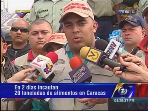 Incautan 8 toneladas de alimentos a comerciantes informales en Caracas