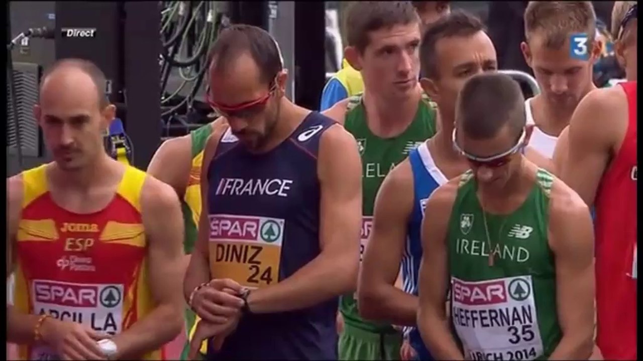 ChE athlétisme 2014, 50 km marche partie 1 sur 2 (record du monde de Y. Diniz)