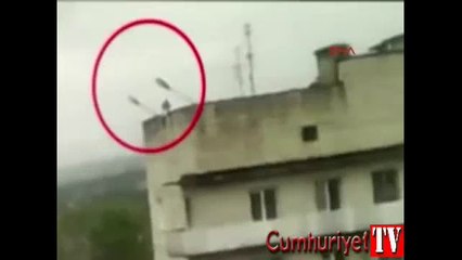 Hırsız dokuzuncu kattan böyle düştü