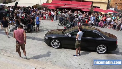 "Le Transporteur" en tournage sur la place du Palais-de-Justice à Nice
