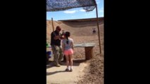 Girl shoots instructor during shooting lesson