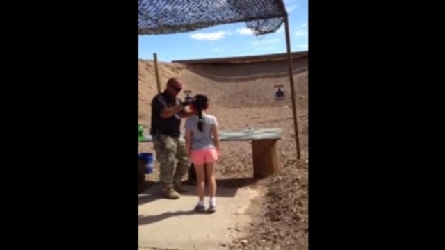 Girl shoots instructor during shooting lesson