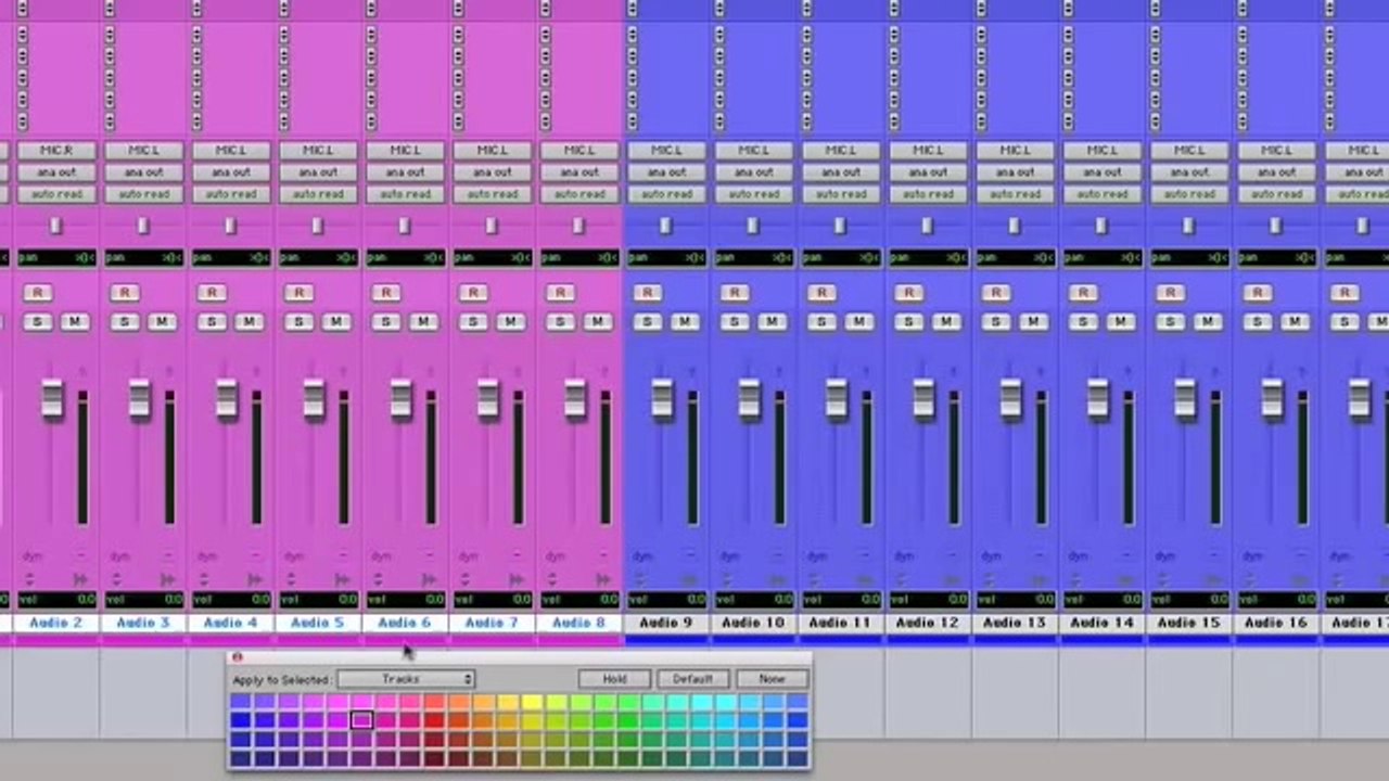 Pro Tools Basics - How To Color Your Tracks In Pro Tools