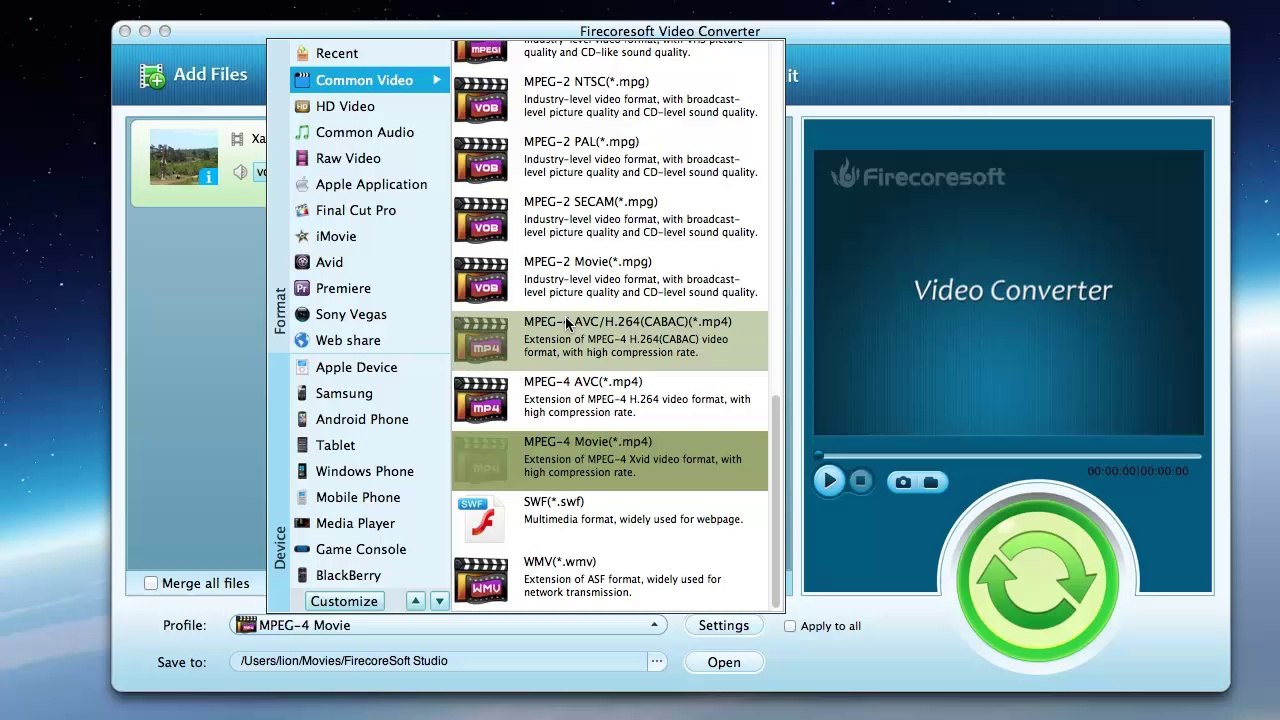 How to convert HTML5 video to SWF file