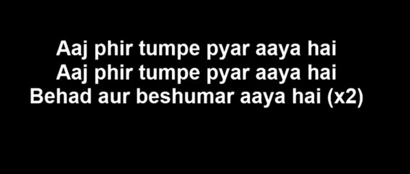 Aaj Phir Tumpe Pyar Aaya Hai Lyrics Hate Story 2