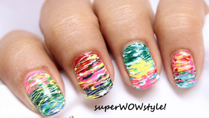 Télécharger la video: Spun Sugar - No tools!  Easy Nail Art Without tools - Beginners Toothpick Nail Designs