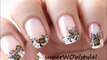 French Tip Flower nail art- easy nail art in french manicure