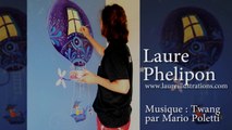 Mise en peinture de la montgolfiére (fresque de Laure Phelipon)