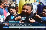 Maestros paraguayos son reprimidos por la policía durante protesta