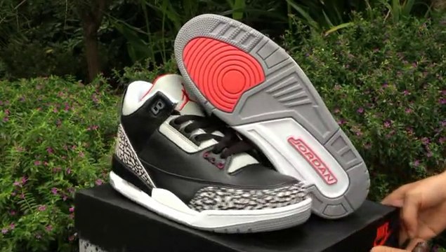 Authentic Nike Air Jordan 3 Retro Black Grey Red Mens Shoes Review From kicksgrid1.ru