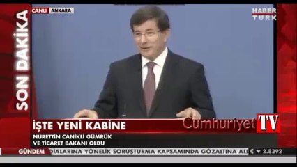 Davutoğlu yeni kabineyi açıkladı