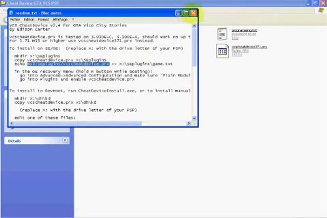 [TUTO] Installer les Cheat Device sur GTA Vice City Stories PSP