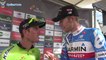 La Vuelta 2014 - Poignée de main entre Alessandro De Marchi et Ryder Hesjedal