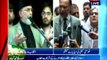 PAT chief Dr. Tahir Ul Qadri addressses the sit-in gathering