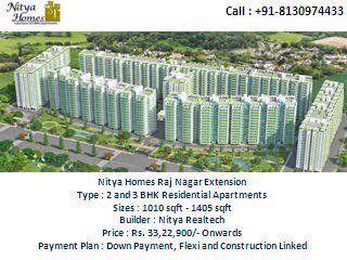 Nitya Homes Raj Nagar Extension @8130974433 Affordable Project GZB