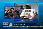 Agricultores de Perú anuncian paro indefinido contra proyecto minero