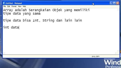 Belajar Pemrograman Java Bagian 11 -  Array
