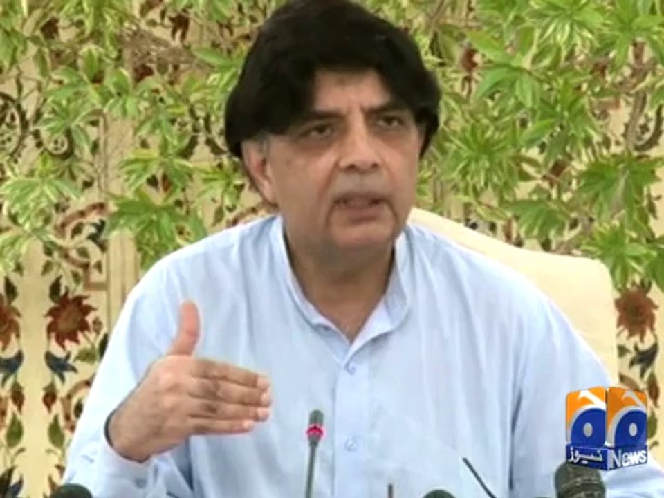 Ch Nisar on ISPR Statement-30 Aug 2014