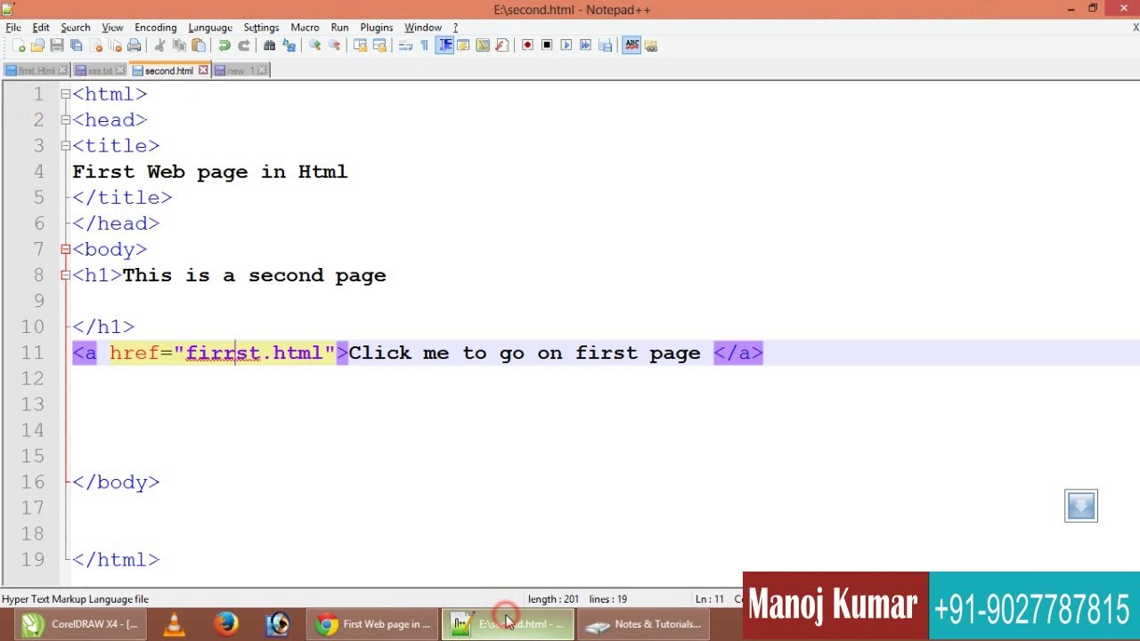 HTML Full Video Tutorial IN HIndi- Urdu For Web Design Part -2 Basic HTML tag and structure