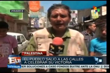 Gazatíes salen a las calles para celebrar su victoria sobre Israel