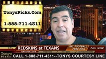 Houston Texans vs. Washington Redskins Pick Prediction NFL Pro Football Odds Preview 9-7-2014