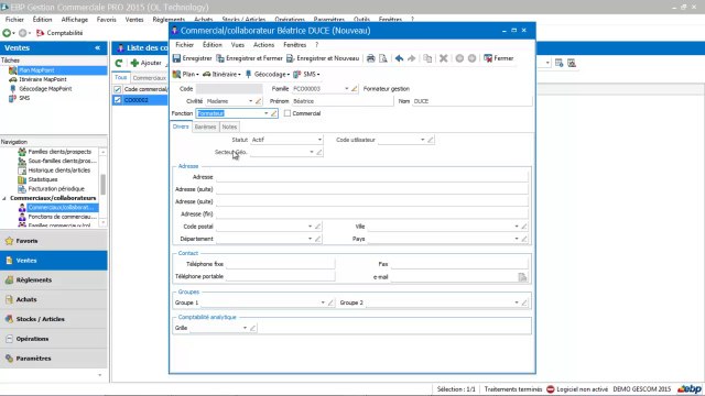 EBP Gestion Commerciale classic - pro 2015 : les commerciaux