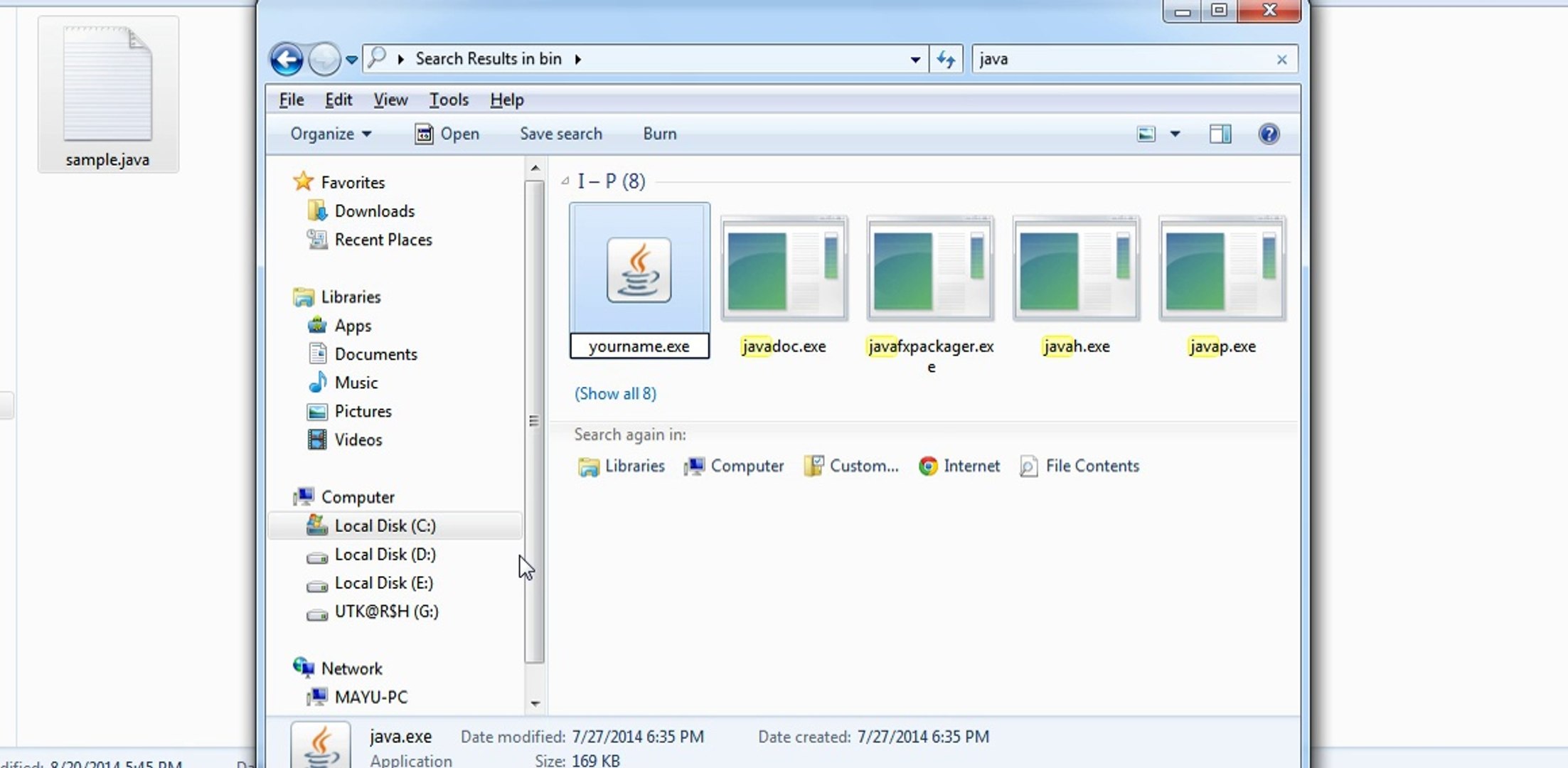 compile java program using name