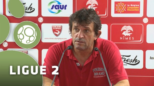 Conférence de presse Nîmes Olympique - AC Arles Avignon (2-2) : José PASQUALETTI (NIMES) - Franck DUMAS (ACA) - 2014/2015