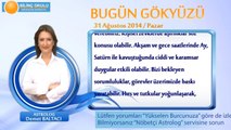 BOĞA Burcu, GÜNLÜK Astroloji Yorumu,31 AĞUSTOS 2014, Astrolog DEMET BALTACI Bilinç Okulu