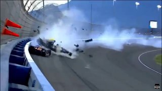 Indycar Fontana 2014 Practice Horror crash Aleshin