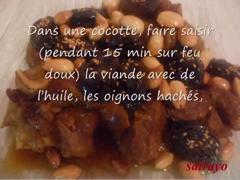 Cuisine marocaine - Recette de Tajine de veau aux pruneaux