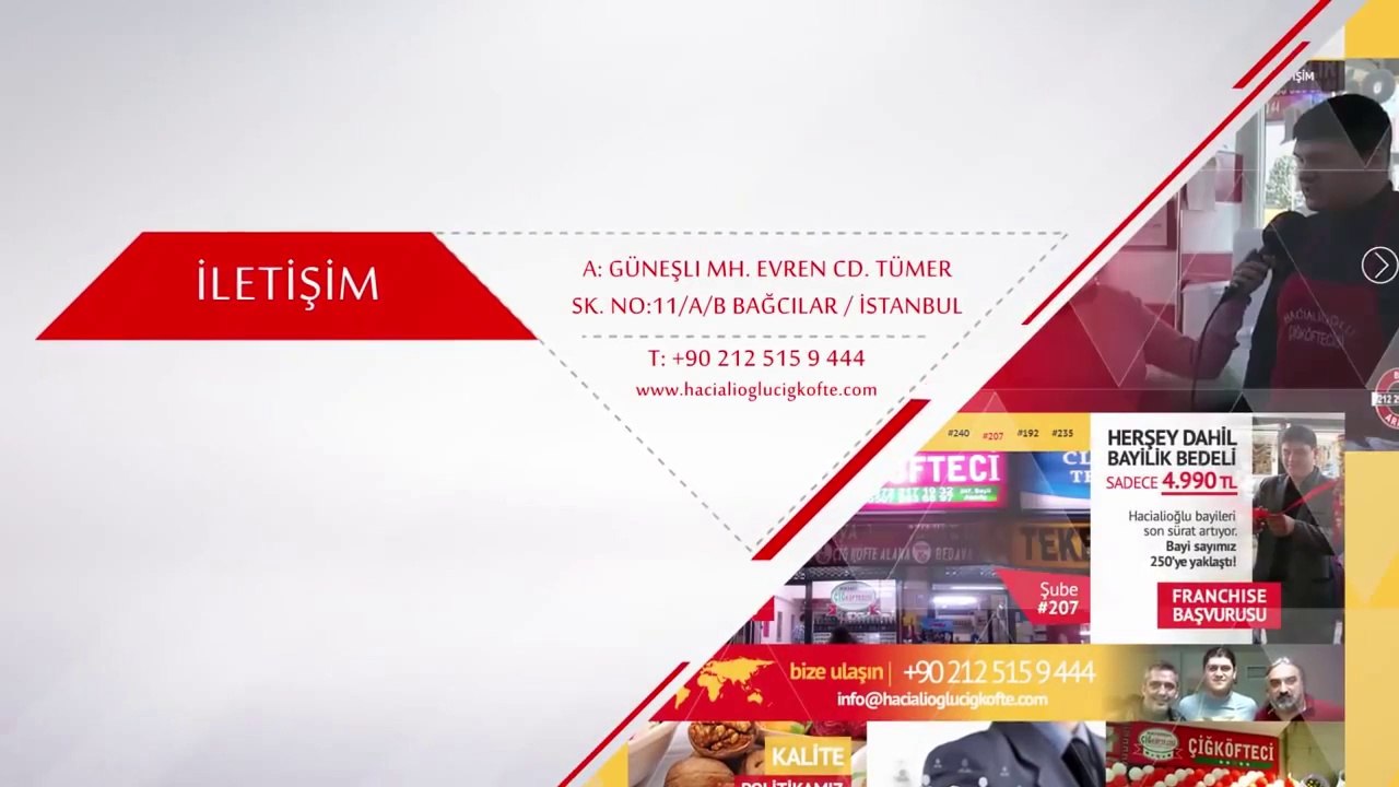 Hacıalioğlu Çiğ Köfte - Bayilik Reklam Tanıtımı