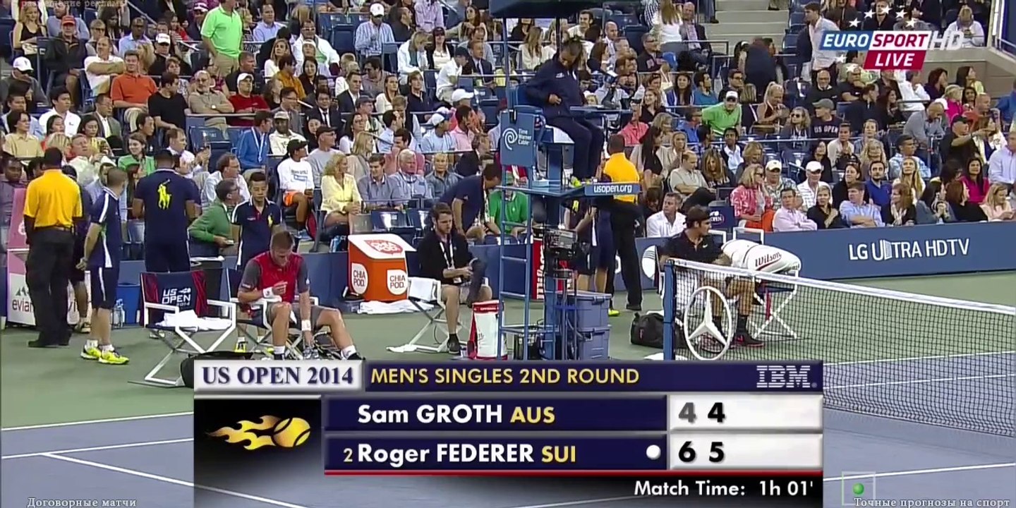 US Open 2014 R2 Federer Vs Groth Full Match Part 2 [HD]