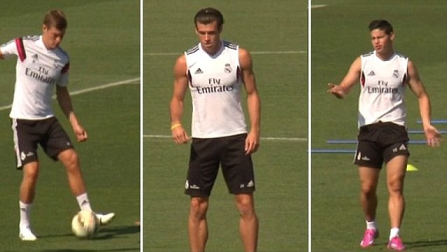 Toni Kroos, Gareth Bale & James Rodriguez Lead Real Madrid Training Before Opening Game Of Season