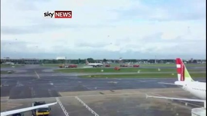 Plane 'On Fire' Flying Over Central London