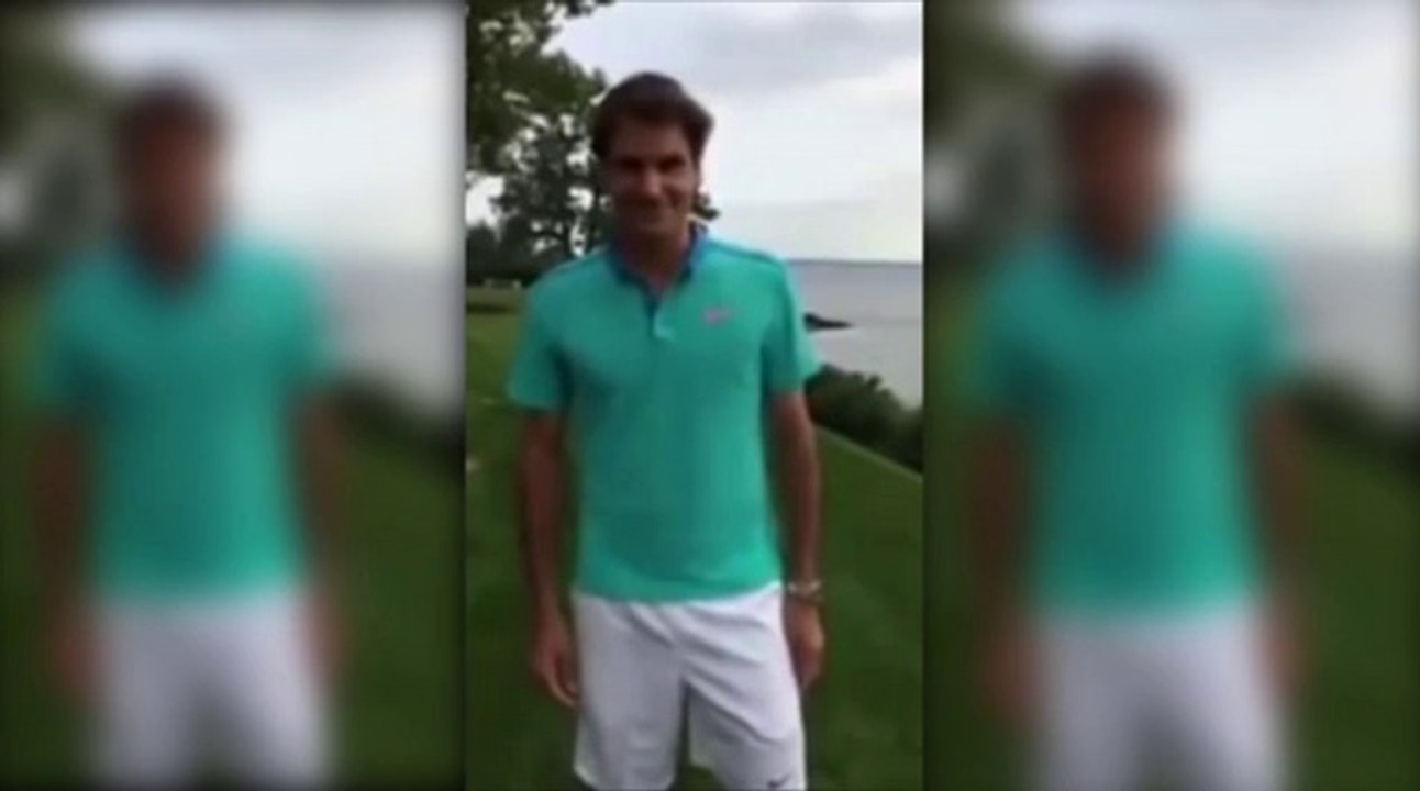 Roger Federer takes part in The Ice Bucket Challenge