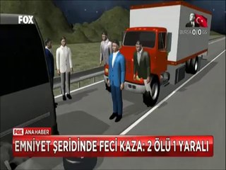 Emniyet şeridinde feci kaza 2 ölü 1 yaralı