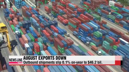 Korea's exports inch down 0.1p in August