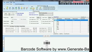 Generate a list of barcode labels using linear and 2D fonts