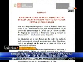 Ministerio de Trabajo da tolerancia por inicio del Corredor Vial