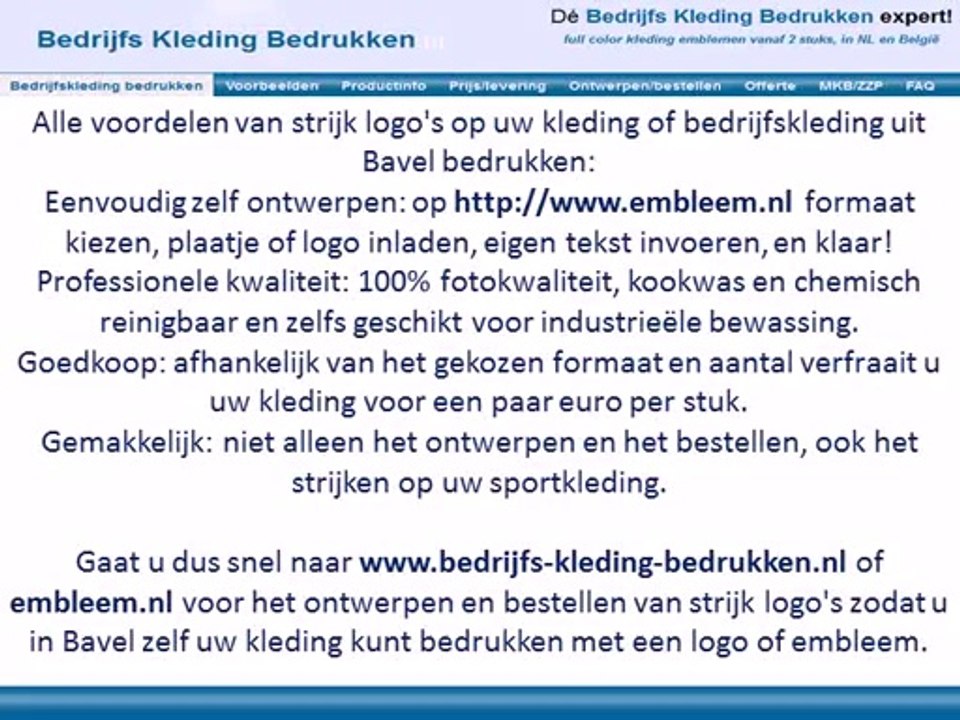 Kleding bedrukken Bavel