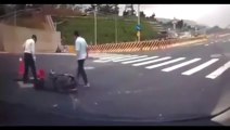 Scooter Rider Falls into Manhole in Taiwan